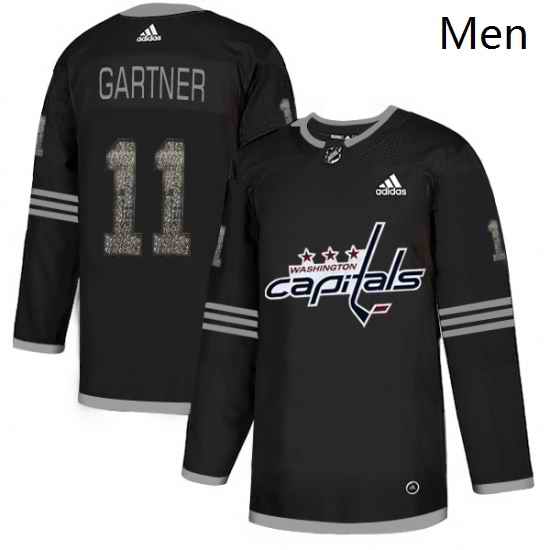 Mens Adidas Washington Capitals 11 Mike Gartner Black1 Authentic Classic Stitched NHL Jersey